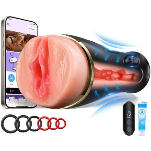 App Control Vibrating Male Masturbator 7.5 Inch Depth Stroker
