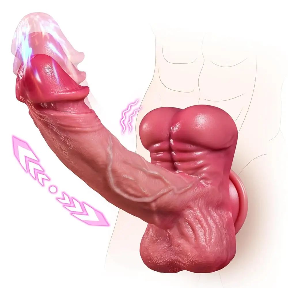 Realistic Muscular Thrusting Vibrator Dildo 5-in-1 Multi-Function Sex Toy Women