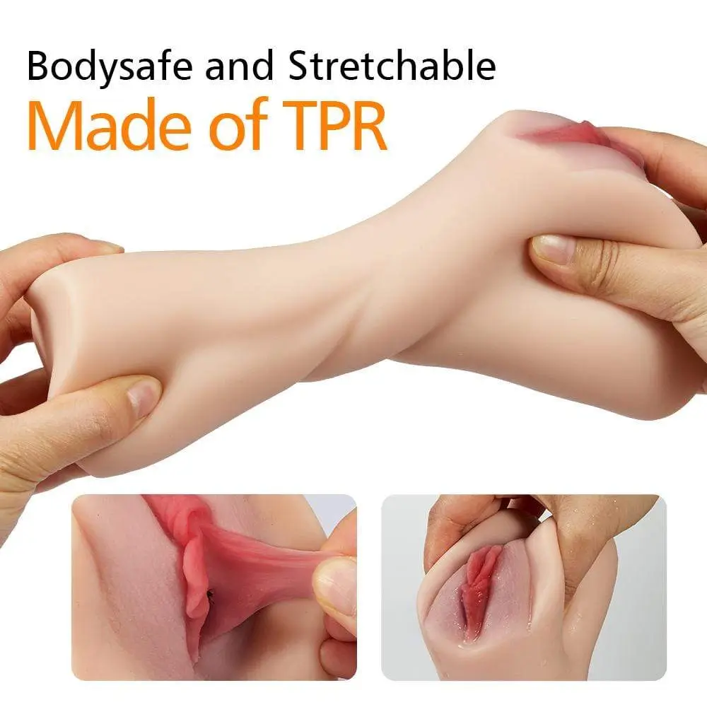 5.9 Inch Fat Lips 3D Channel Realistic Pussy Anal Lifelike Male Stroker Toy - Image 6