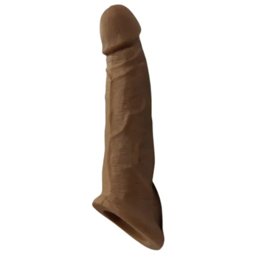 8 Inch Natural Feel Silicone Condom Vein Textured Reusable