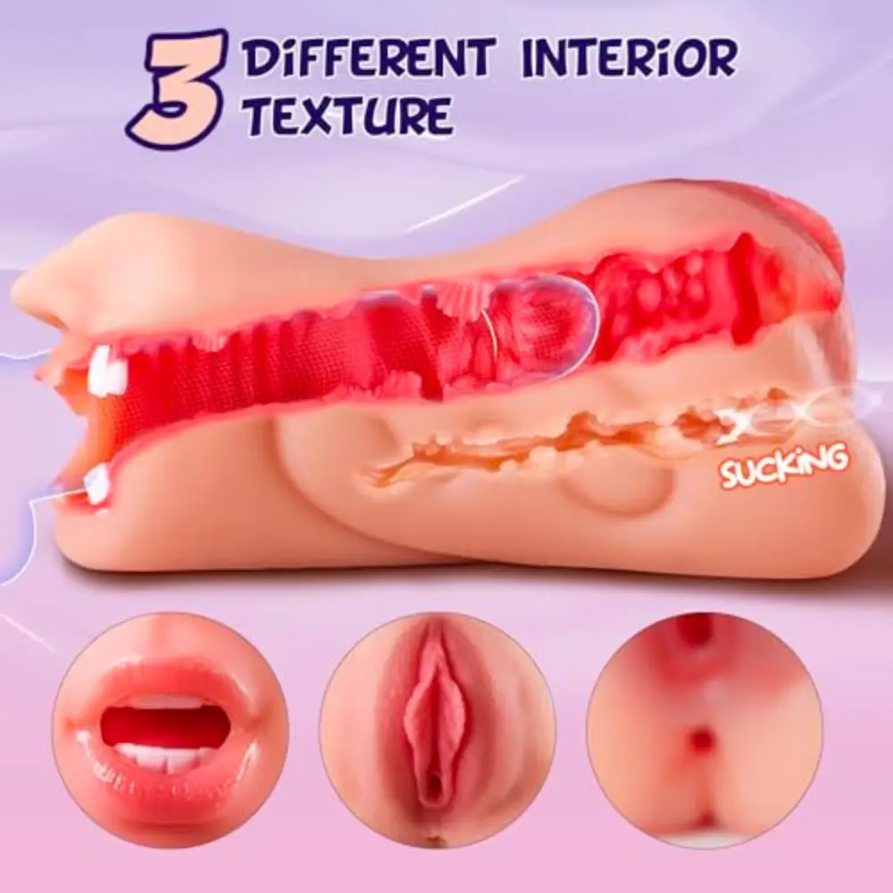3 in 1 Realistic Pussy Men Sex Toys Male Masturbator - Image 6