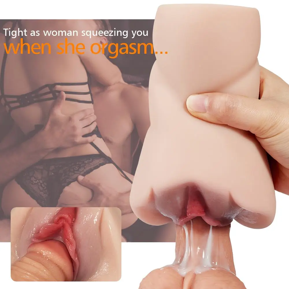 5.9 Inch Fat Lips 3D Channel Realistic Pussy Anal Lifelike Male Stroker Toy - Image 8
