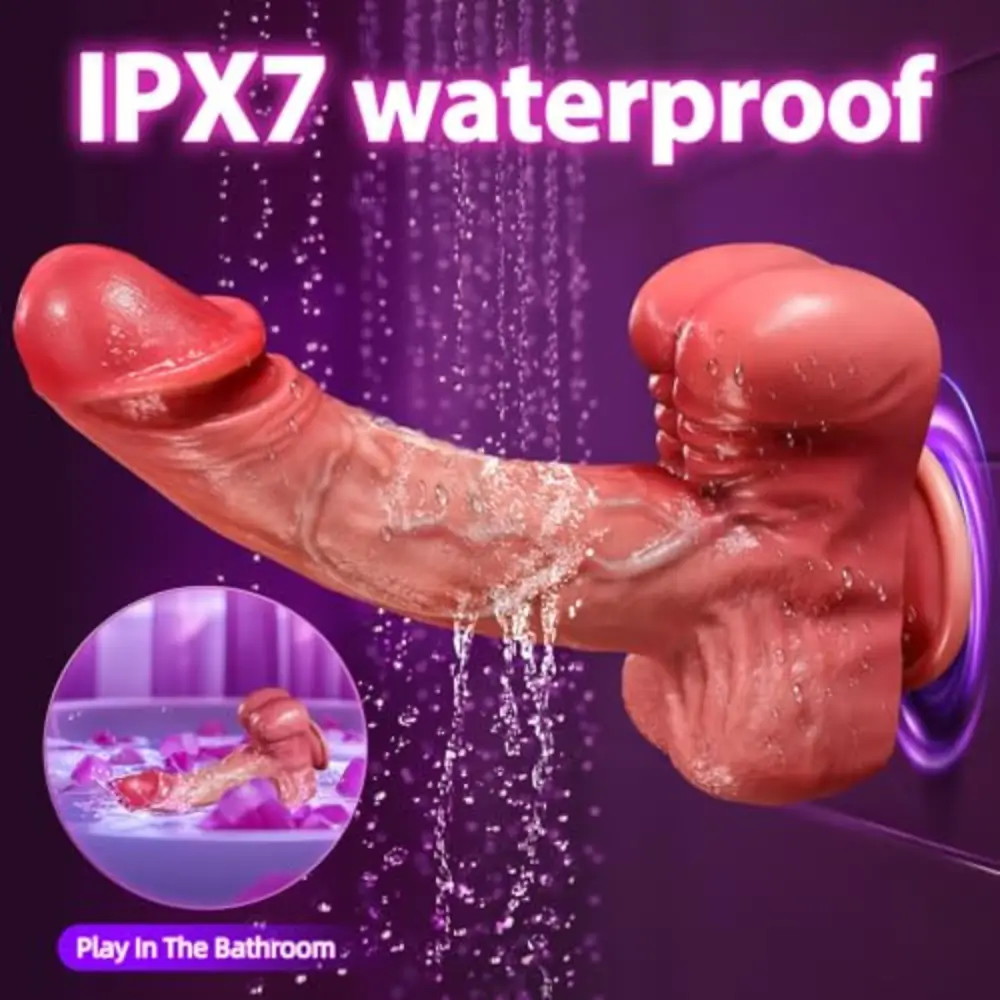 Realistic Muscular Thrusting Vibrator Dildo 5-in-1 Multi-Function Sex Toy Women - Image 3