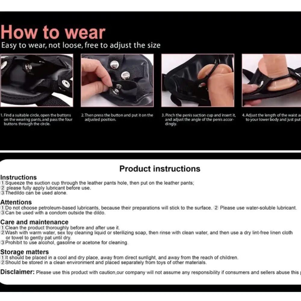 Strap On 9 Inch Realistic Dildo Kit Harness for Couples, Adjustable Silicone Penis Attachment - Image 5