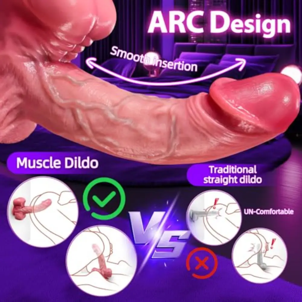 Realistic Muscular Thrusting Vibrator Dildo 5-in-1 Multi-Function Sex Toy Women - Image 4
