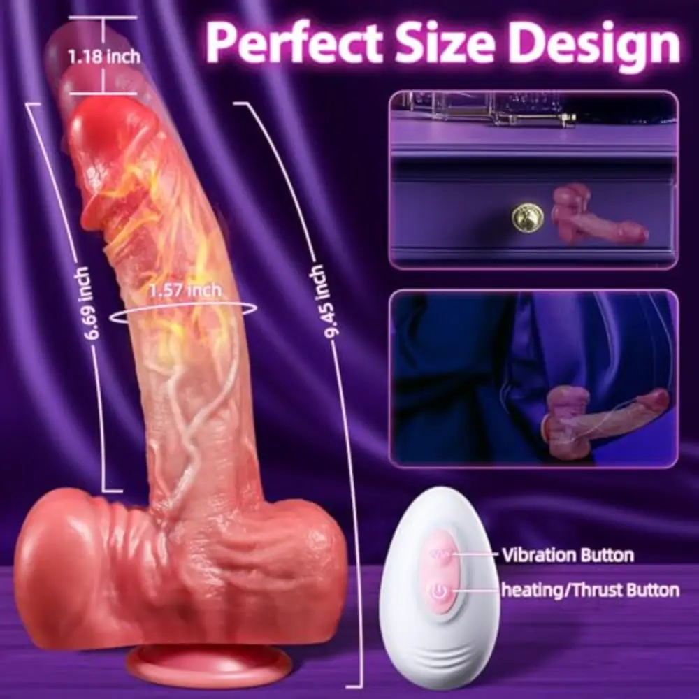 Realistic Muscular Thrusting Vibrator Dildo 5-in-1 Multi-Function Sex Toy Women - Image 2